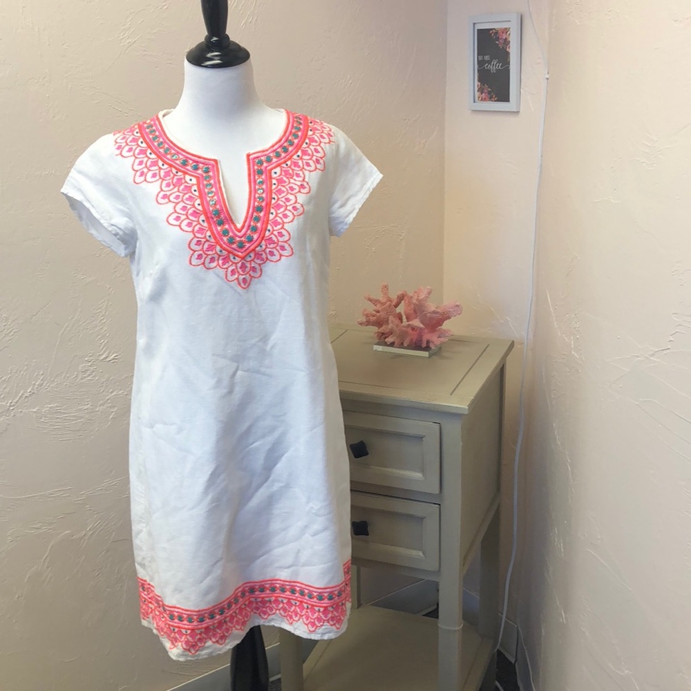 Vineyard Vines Linen embellished shift dress
